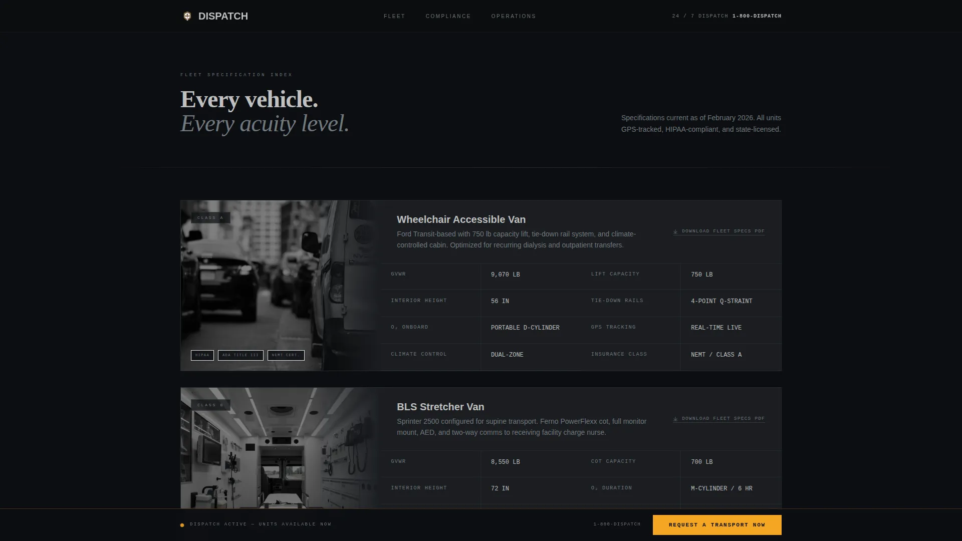 Medical Transport Landing Page Template