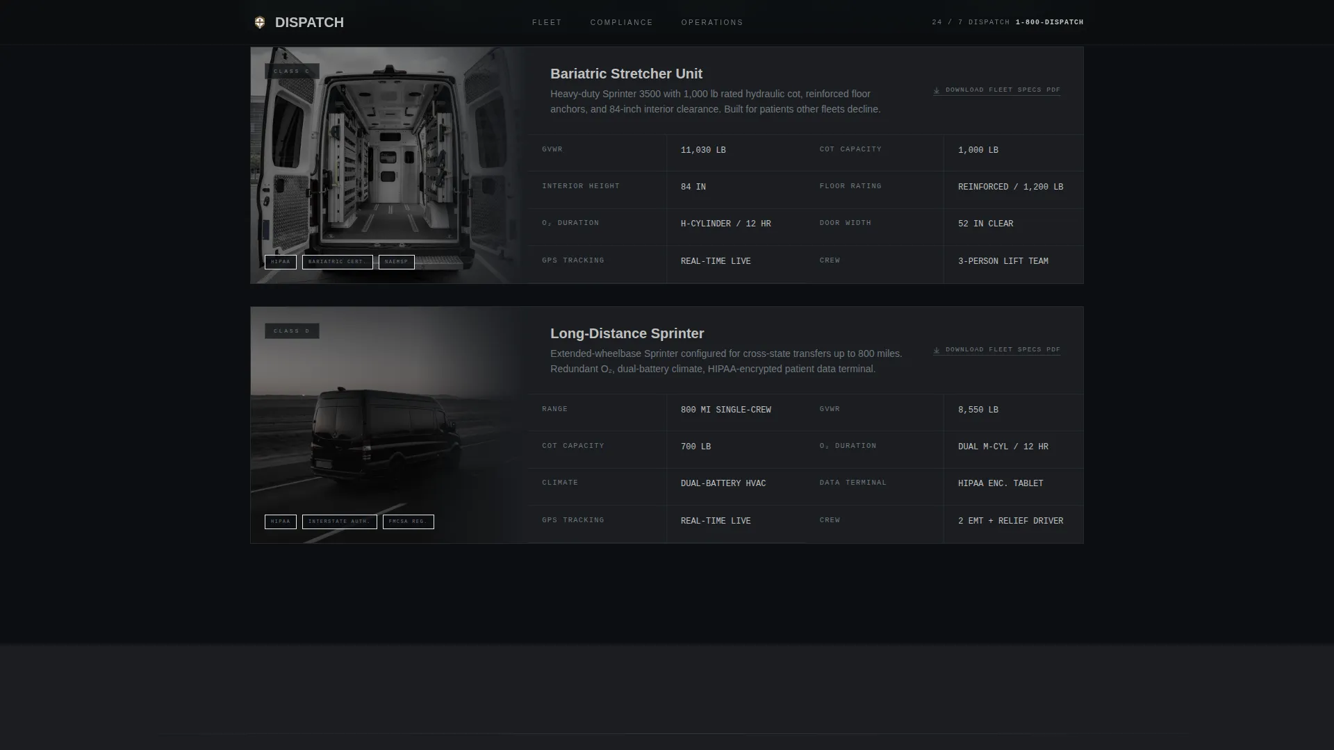 Medical Transport Landing Page Template
