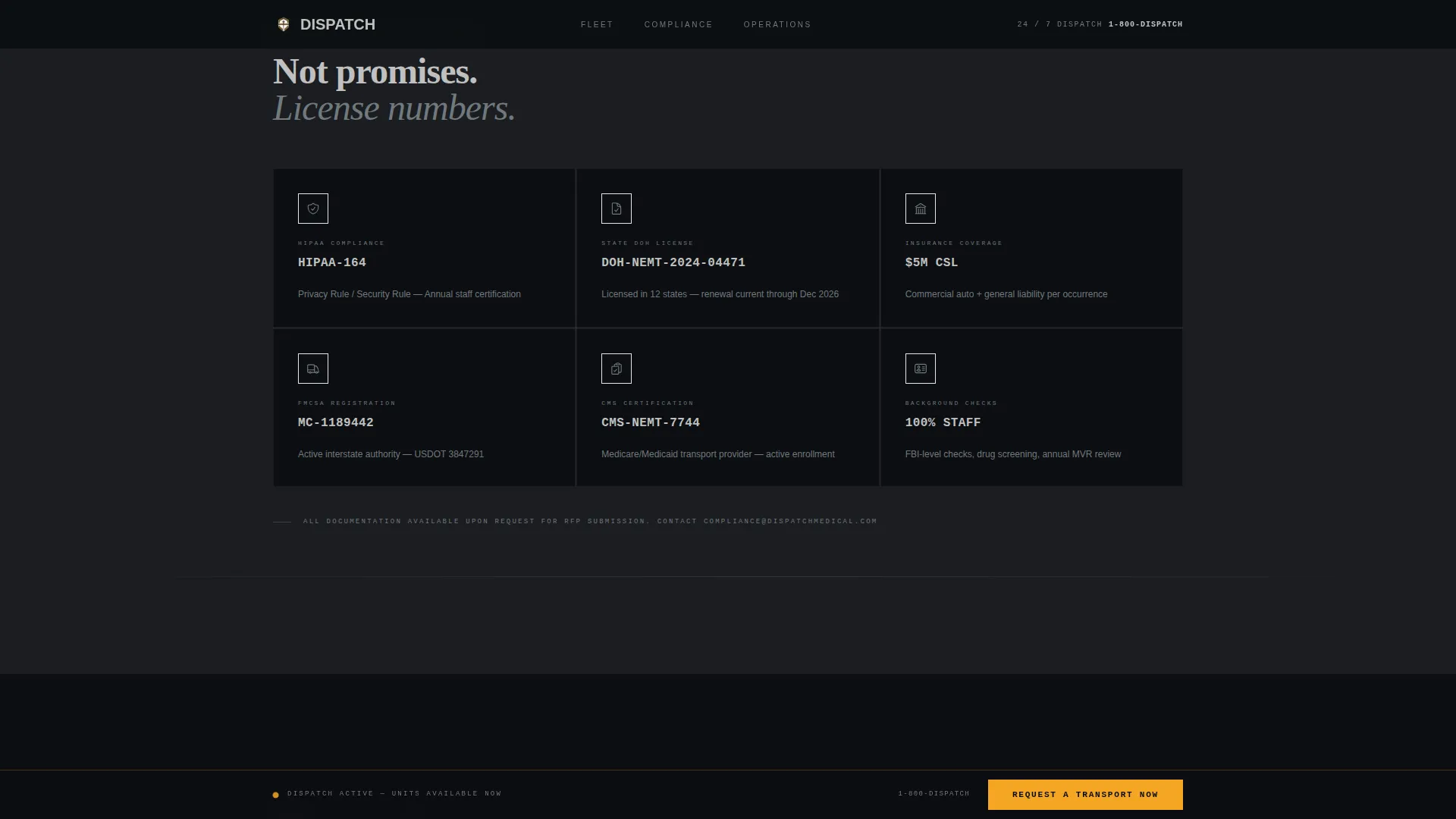 Medical Transport Landing Page Template