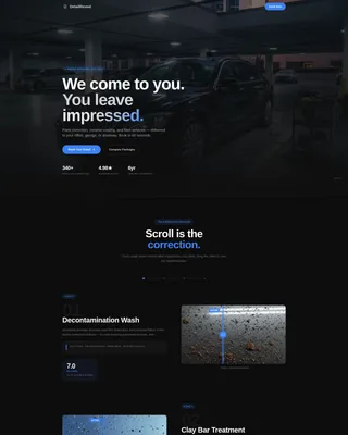 Mobile Detailing Landing Page Template
