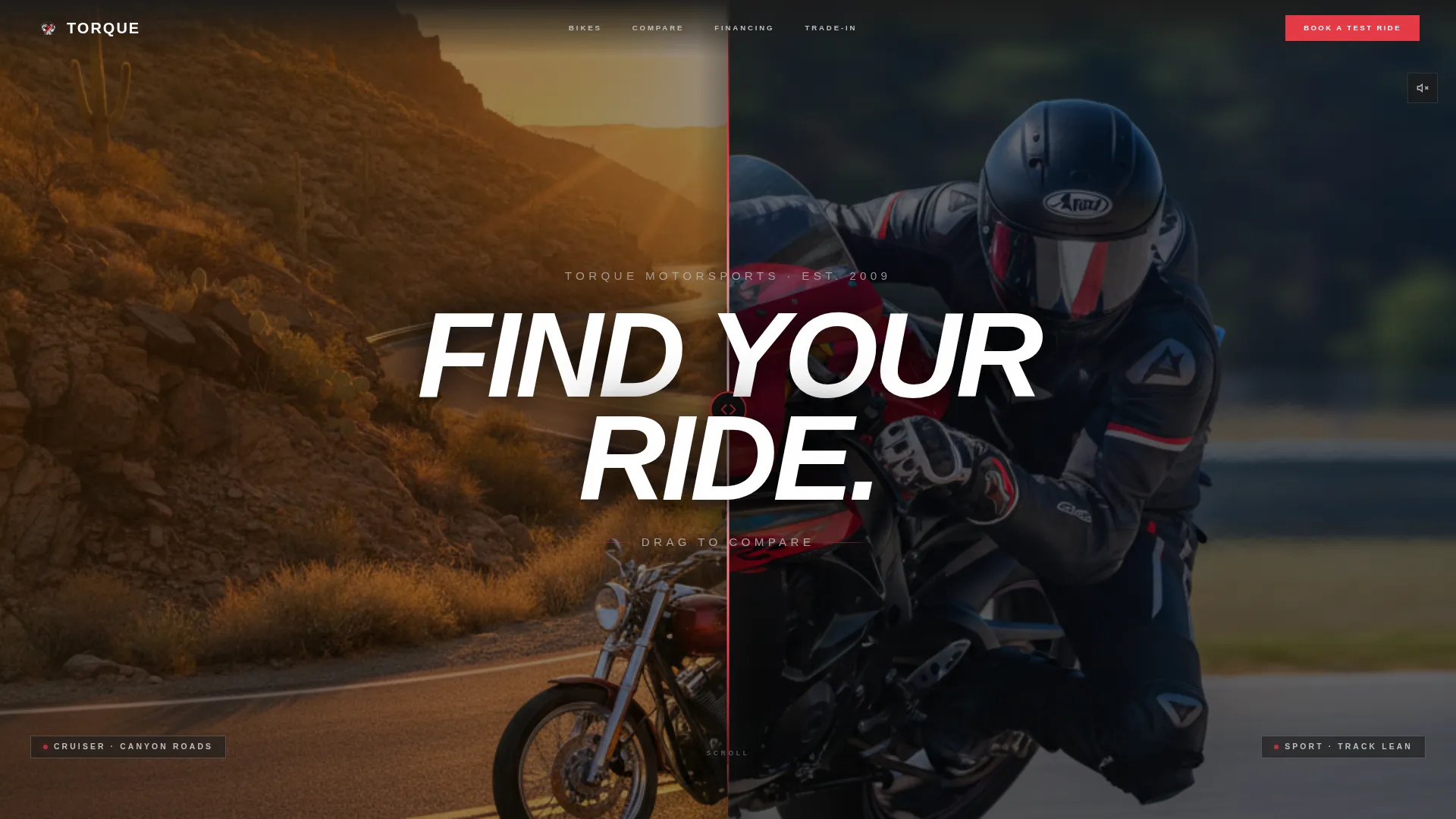 Motorcycle Dealership Landing Page Template