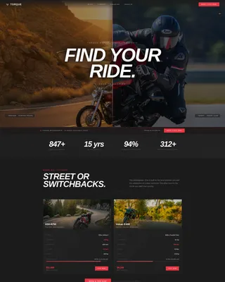 Motorcycle Dealership Landing Page Template