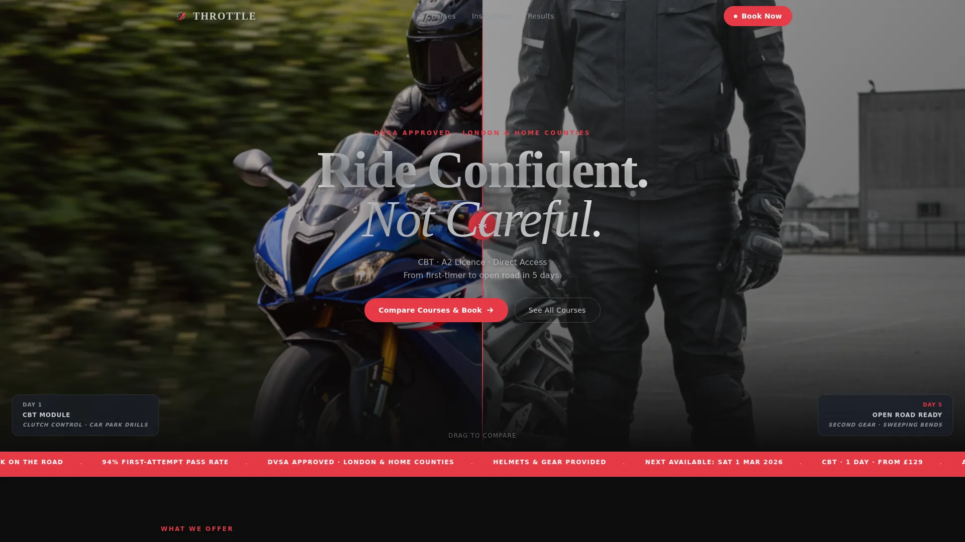Motorcycle Training Landing Page Template