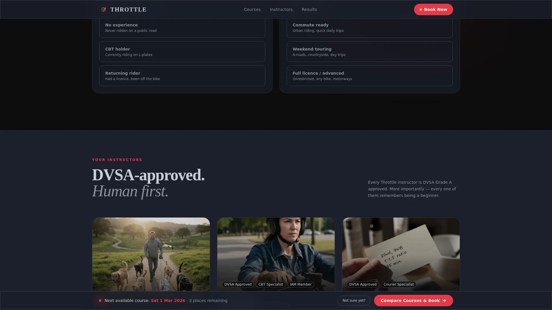 Motorcycle Training Landing Page Template