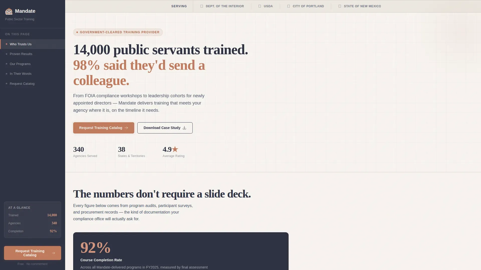 Government Training | Free Website Template | Rocket