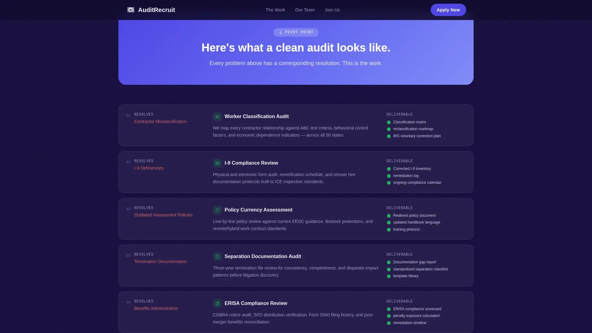 Compliancefocused HR Audit | Free Website Template | Rocket