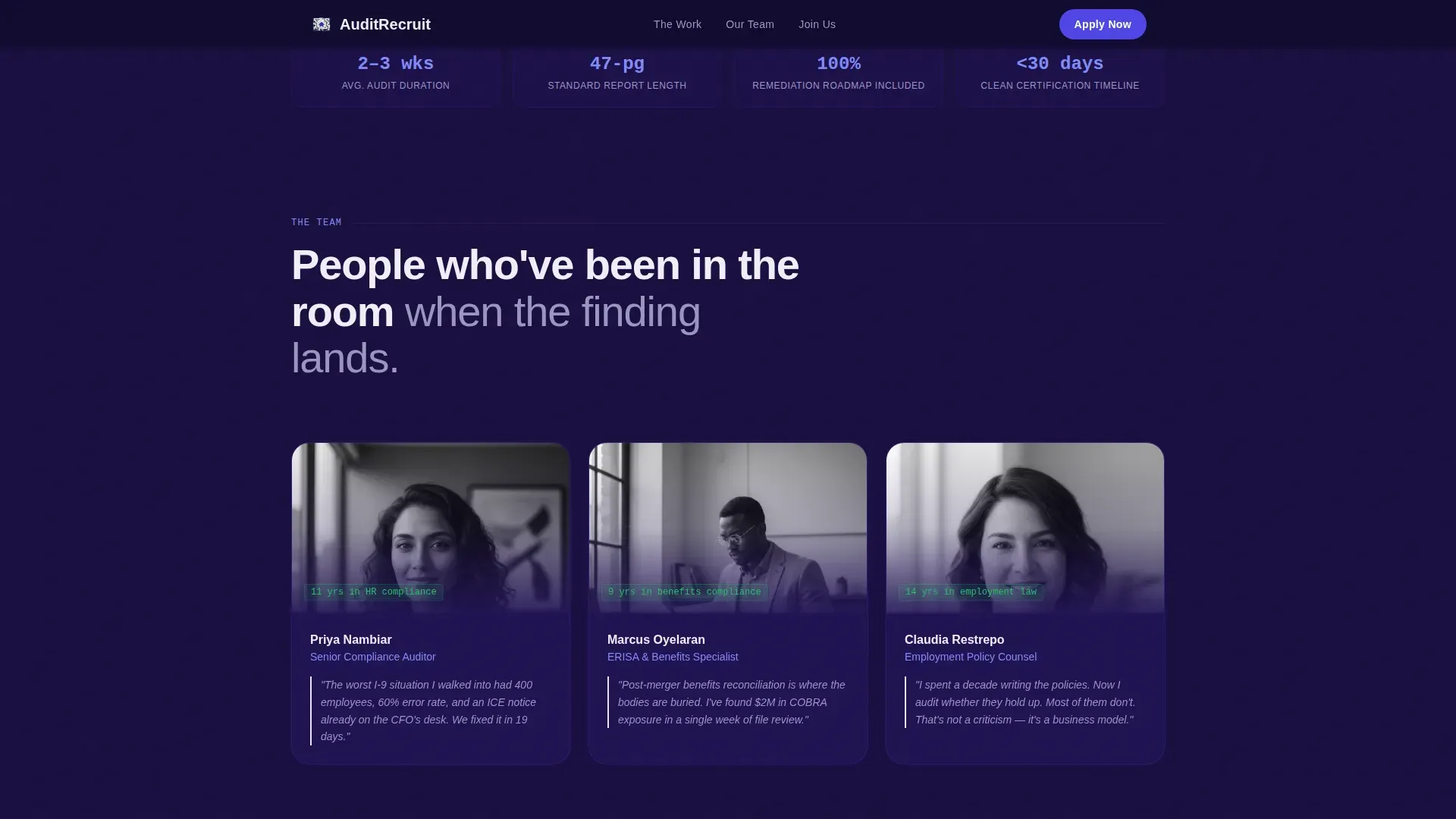 Compliancefocused HR Audit | Free Website Template | Rocket