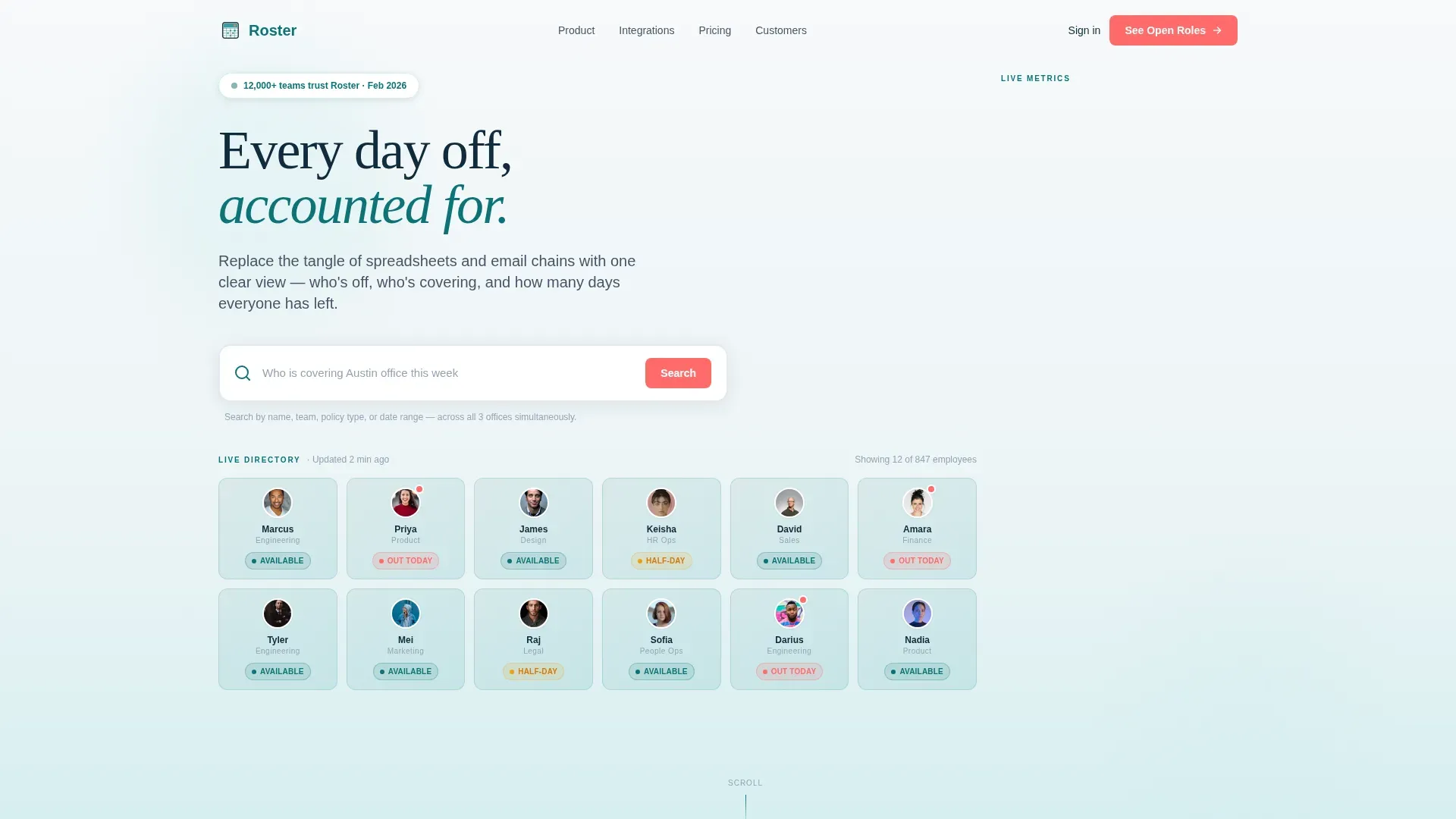 Time & Attendance Directory Website Template