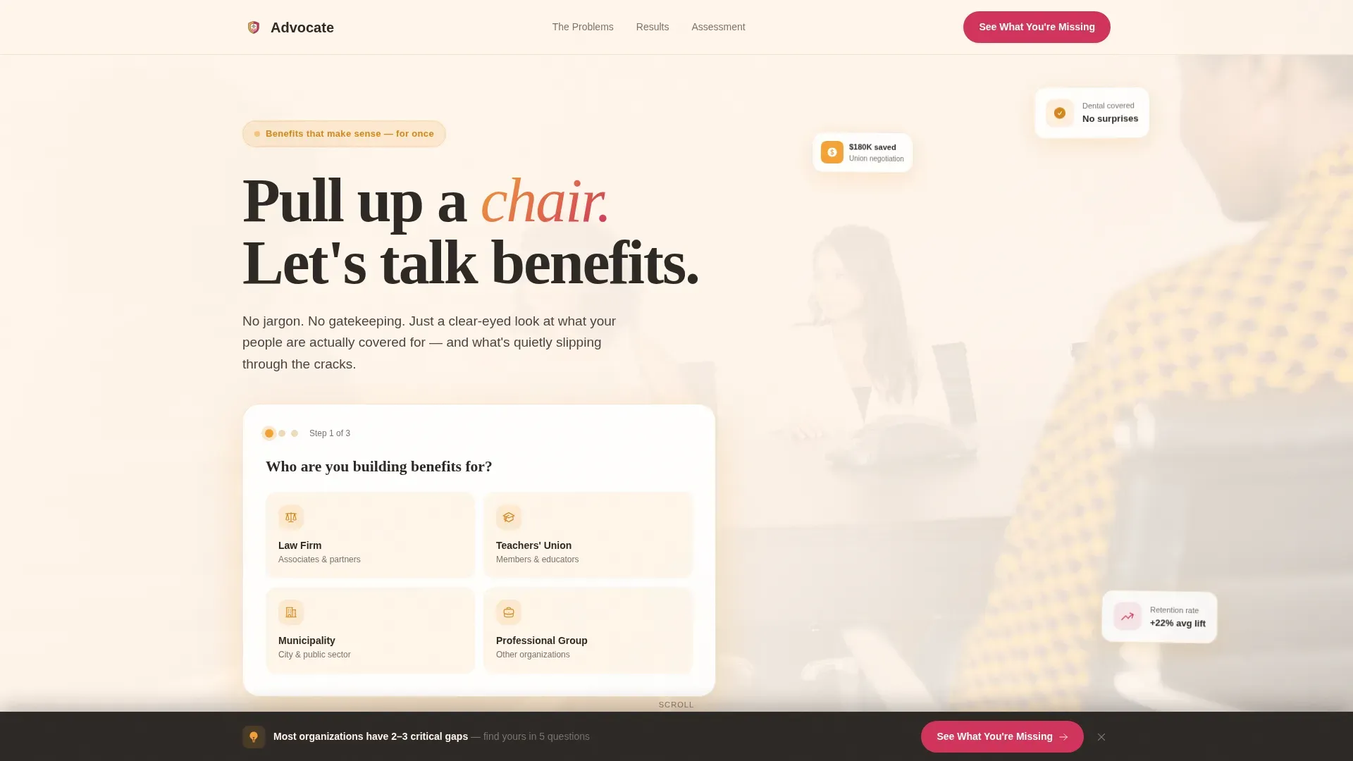 Results-Driven Employee Benefits | Free Website Template | Rocket
