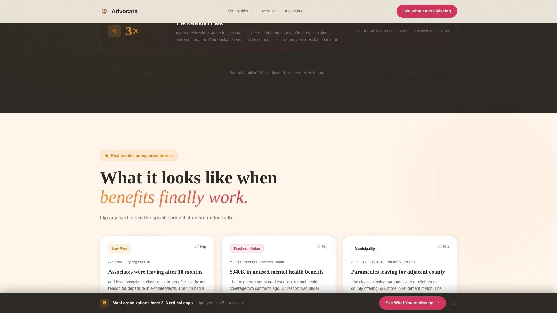 Results-Driven Employee Benefits | Free Website Template | Rocket