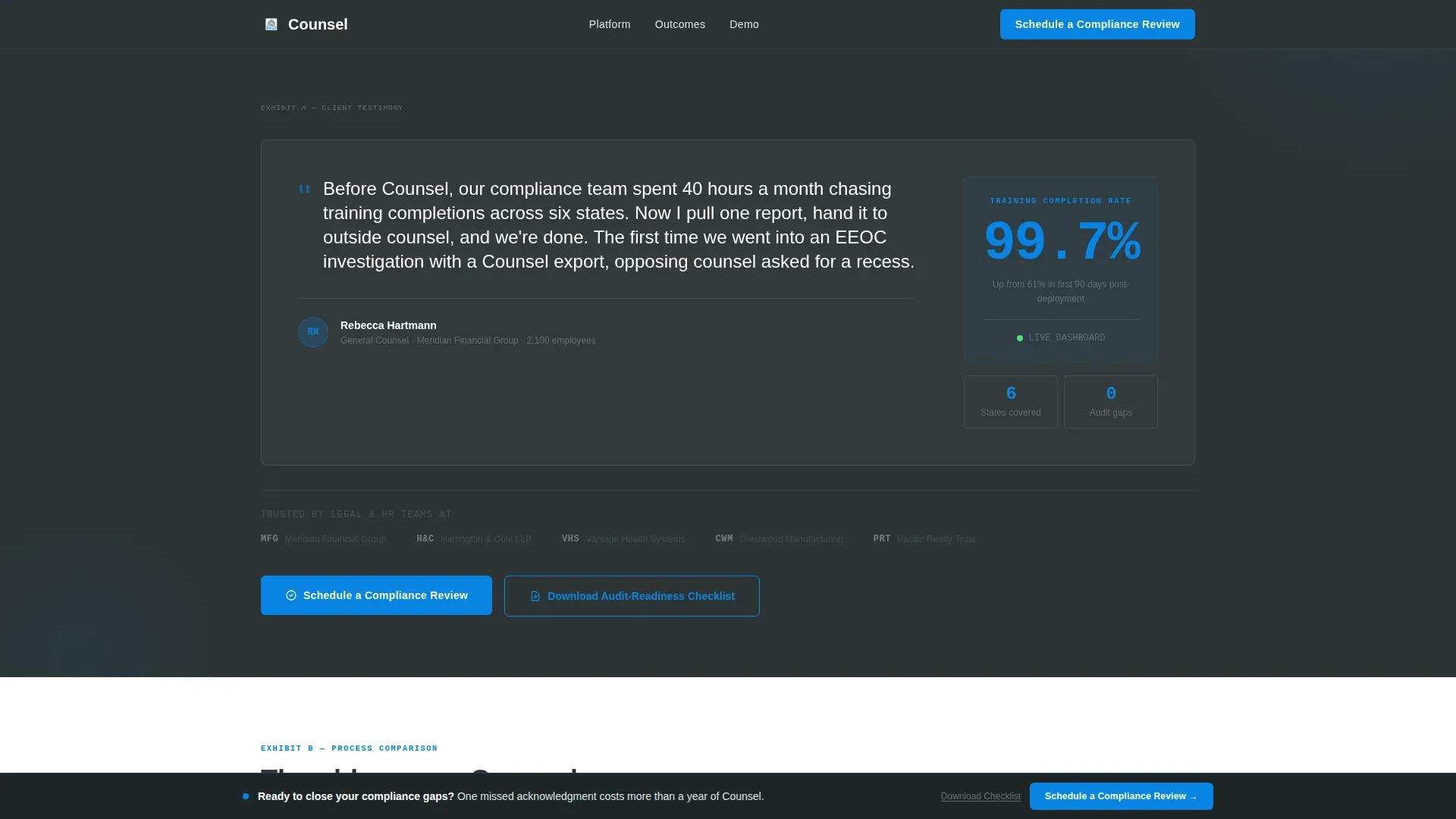 Compliance Platform | Free Website Template | Rocket