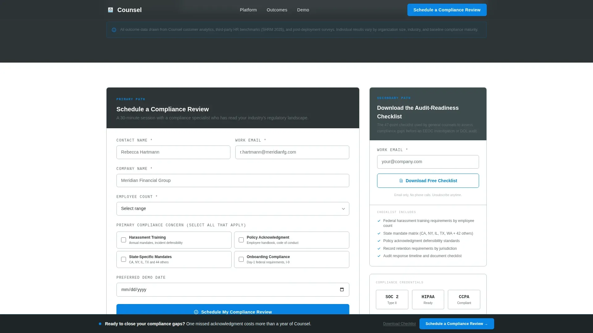 Compliance Platform | Free Website Template | Rocket
