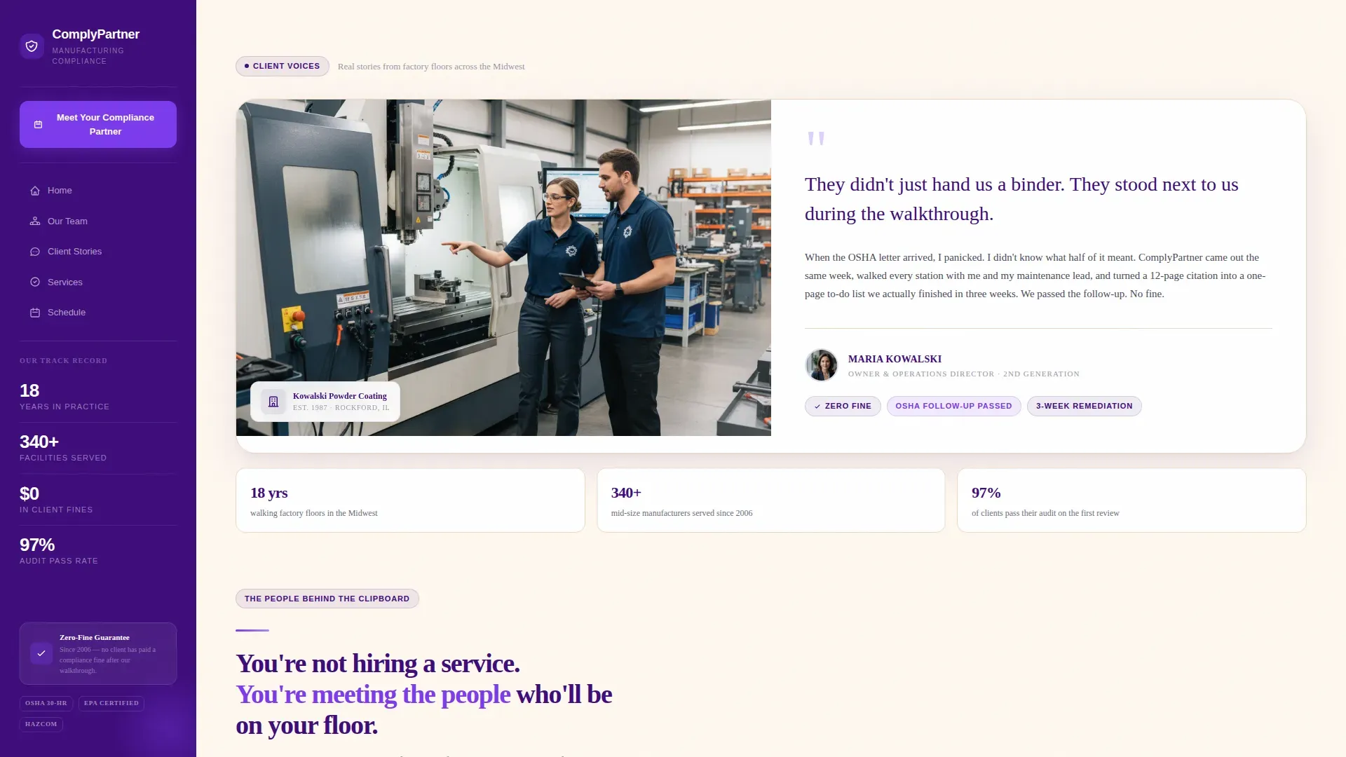 Manufacturing Compliance | Free Website Template | Rocket