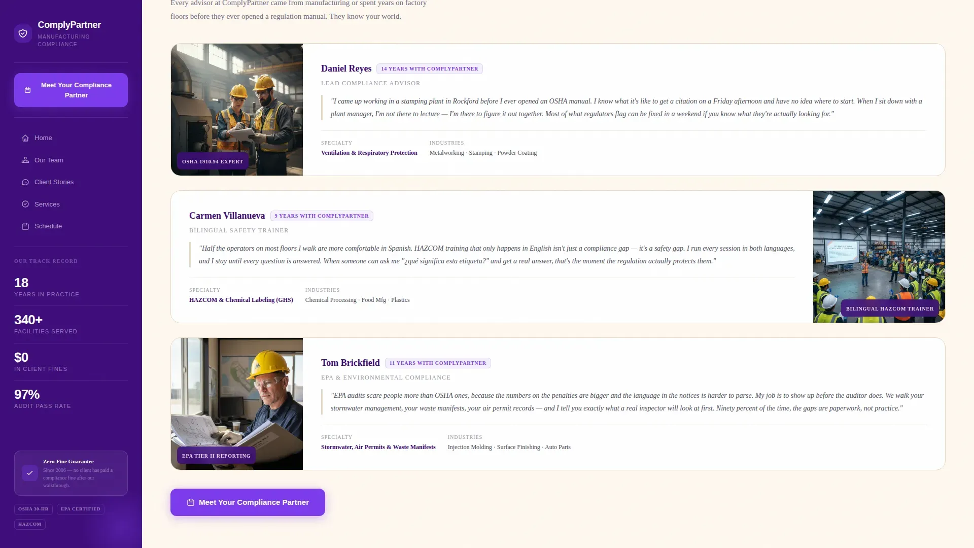 Manufacturing Compliance | Free Website Template | Rocket