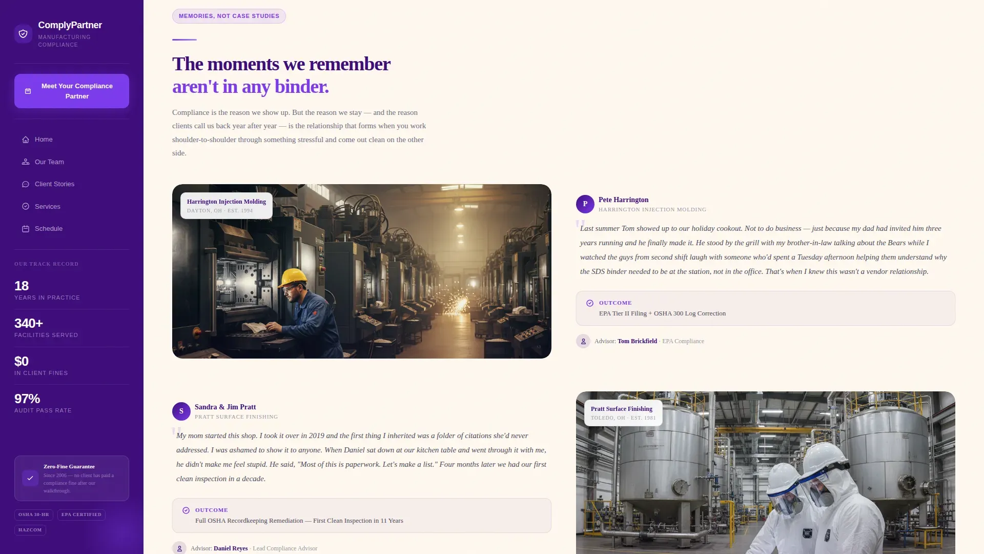 Manufacturing Compliance | Free Website Template | Rocket