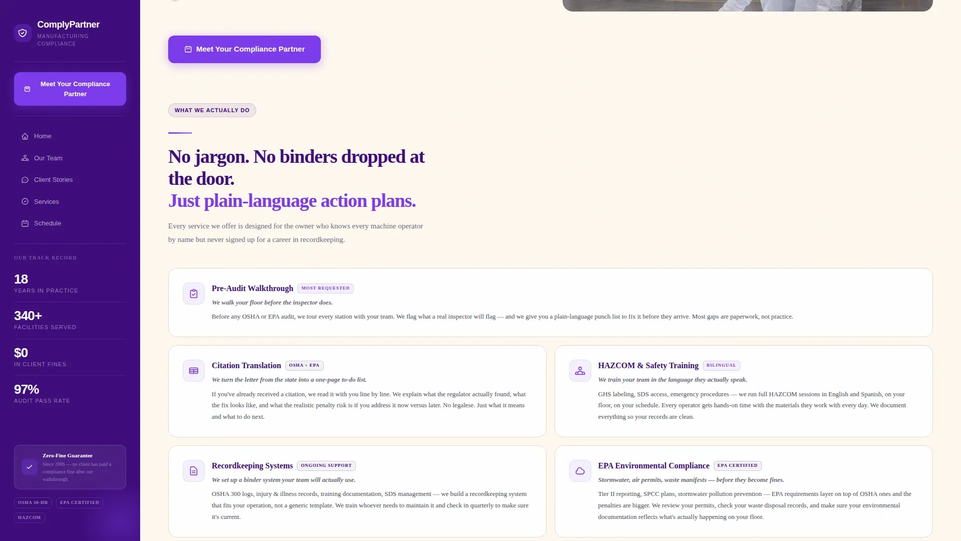 Manufacturing Compliance | Free Website Template | Rocket