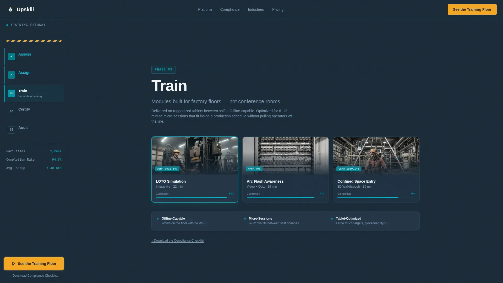 Manufacturing Training | Free Website Template | Rocket