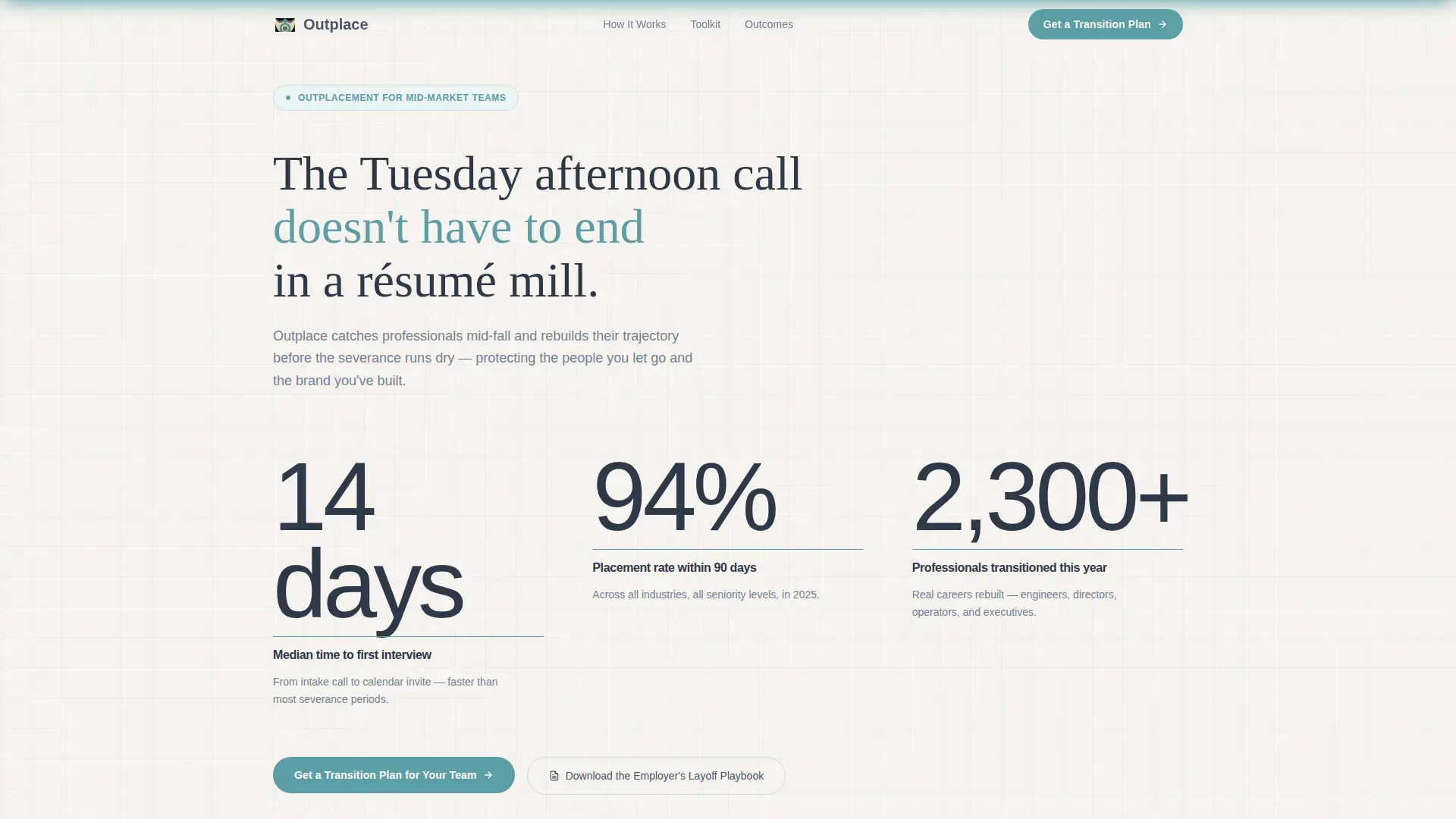 Outplacement & Career Transition Specialist Careers Website Template
