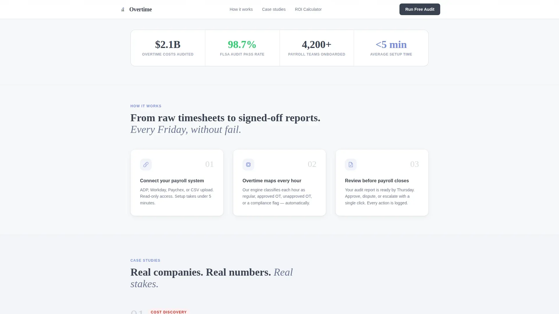 Overtime Management Landing page Template