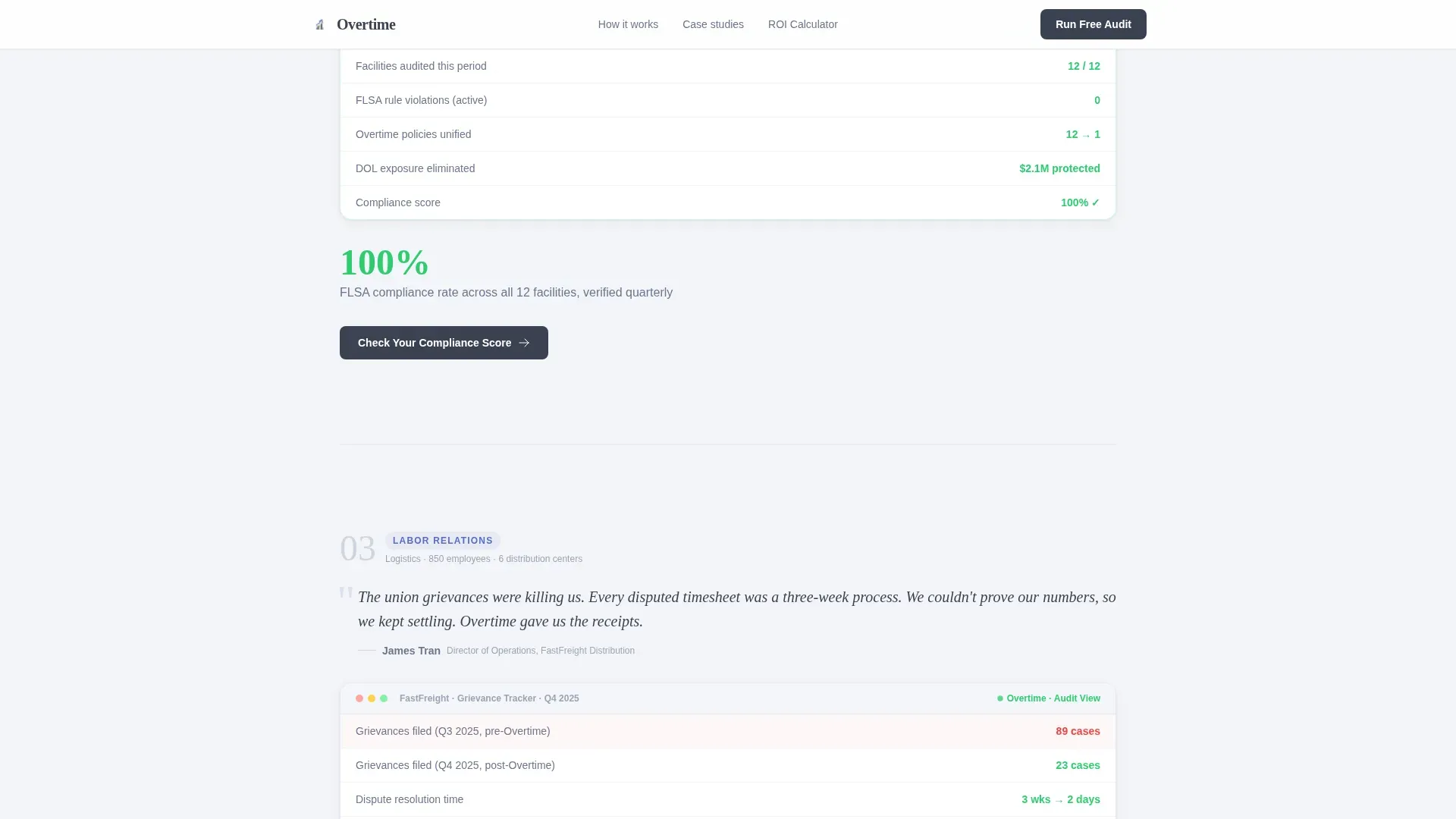 Overtime Management Landing page Template