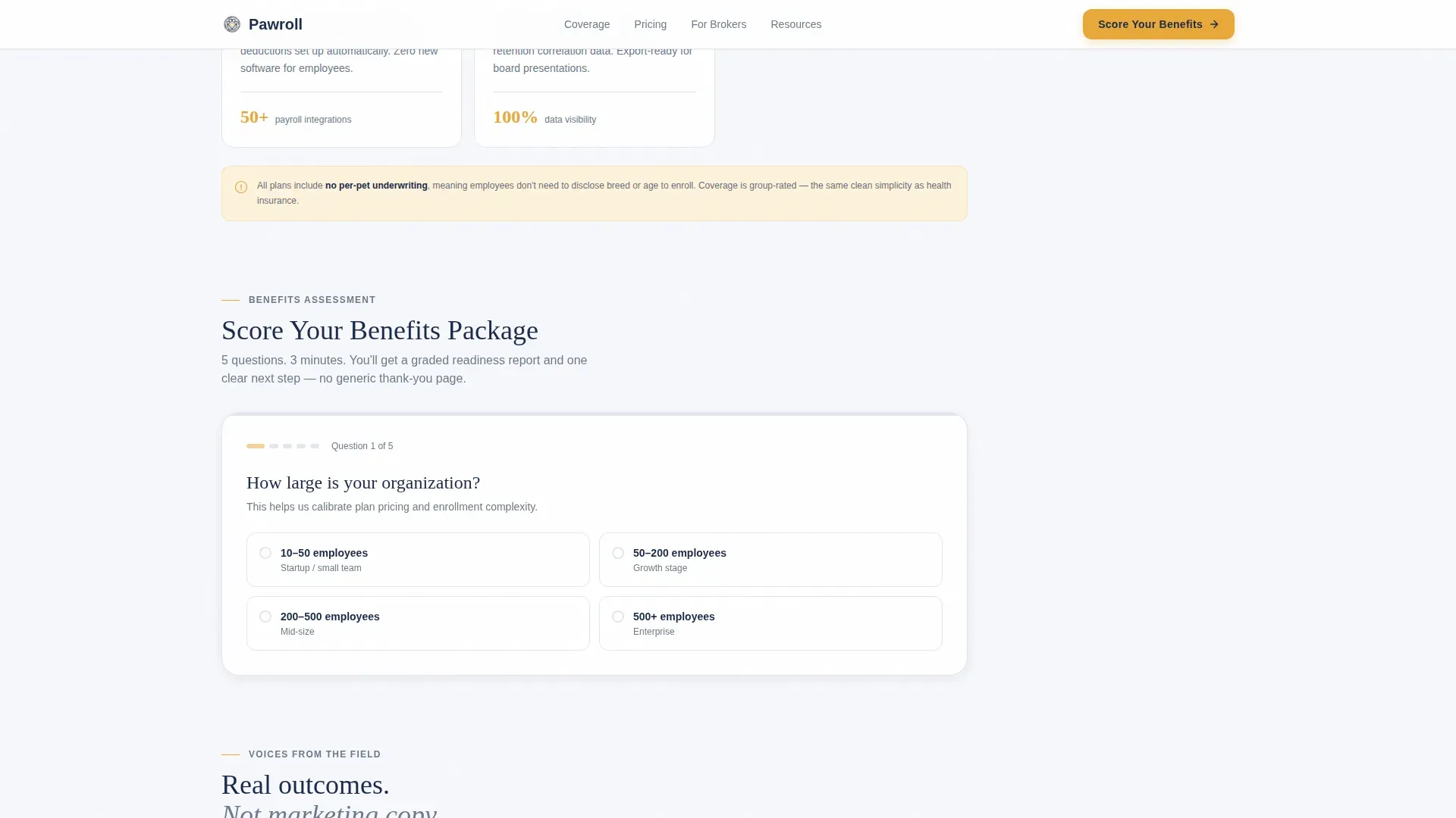 Pet Benefits Landing Page Template for HR Teams