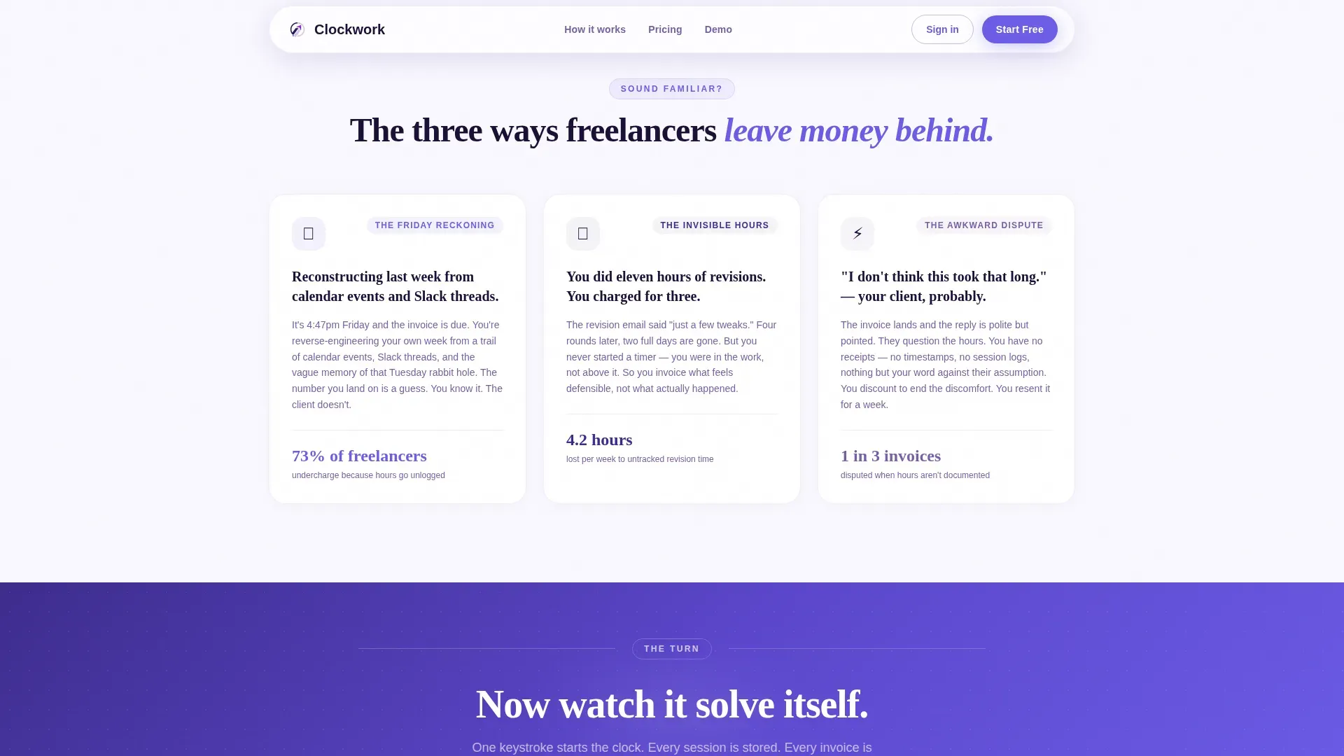 Project-Based Time Tracking Landing Page Template