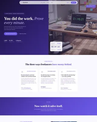 Project-Based Time Tracking Landing Page Template