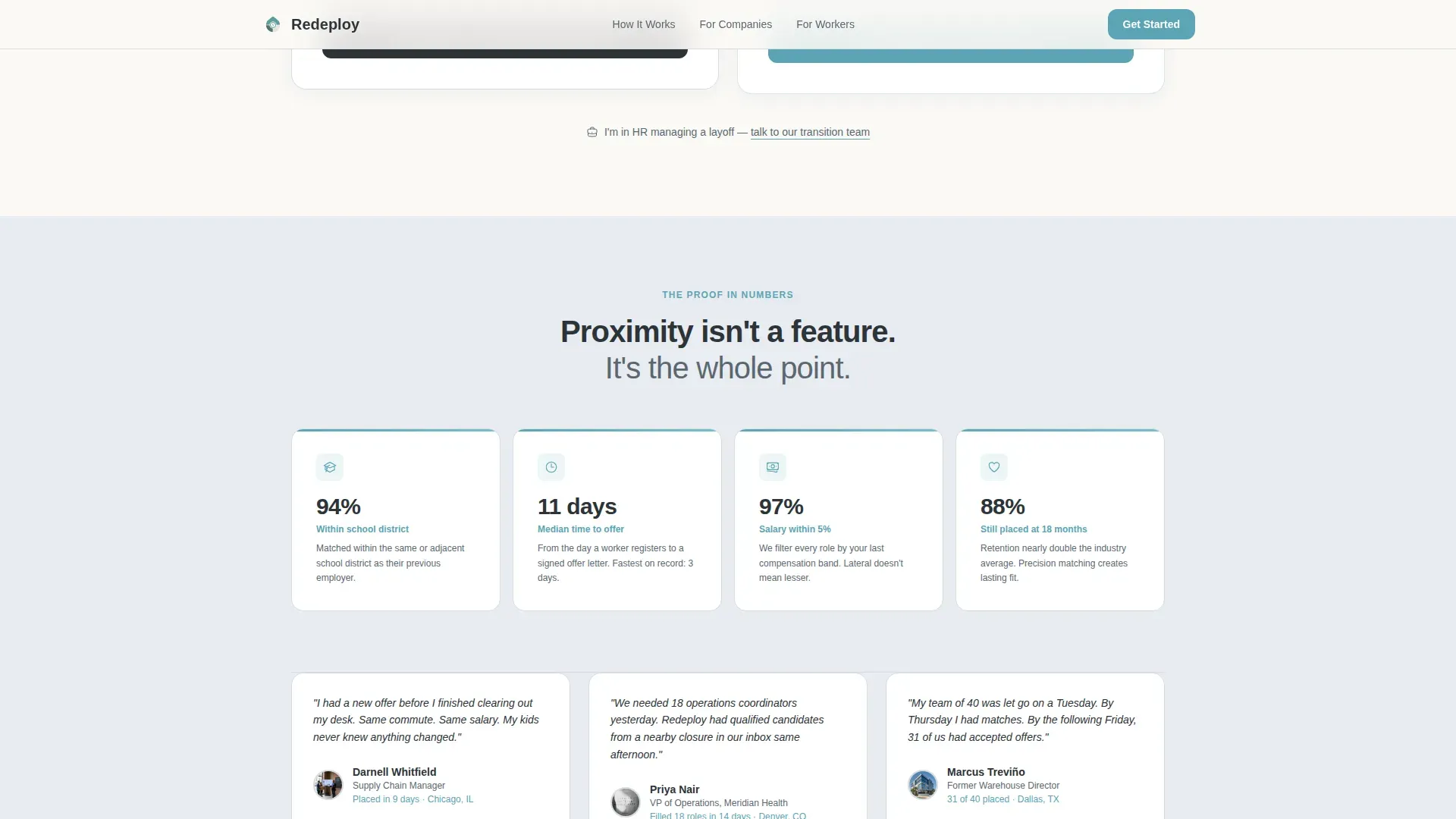Redeployment Platform Landing Page Template