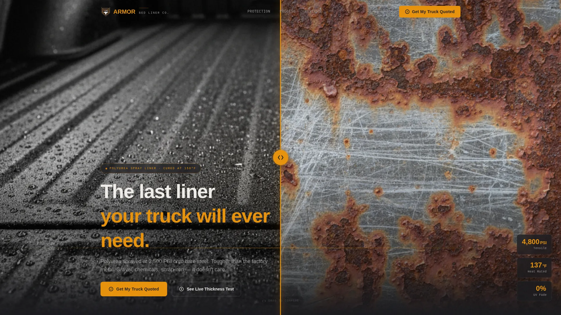 Truck Bed Liner Installer Landing Page Template