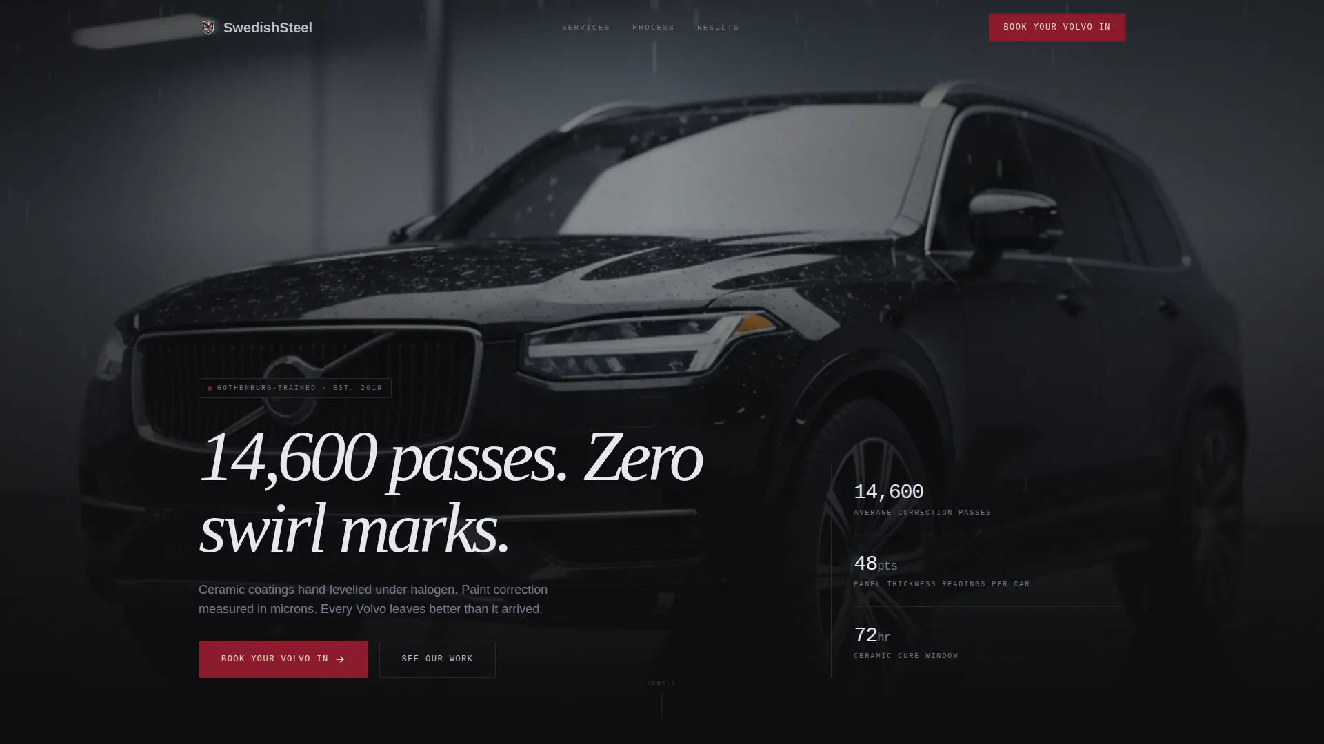 Precision Volvo Detailing Landing Page Template