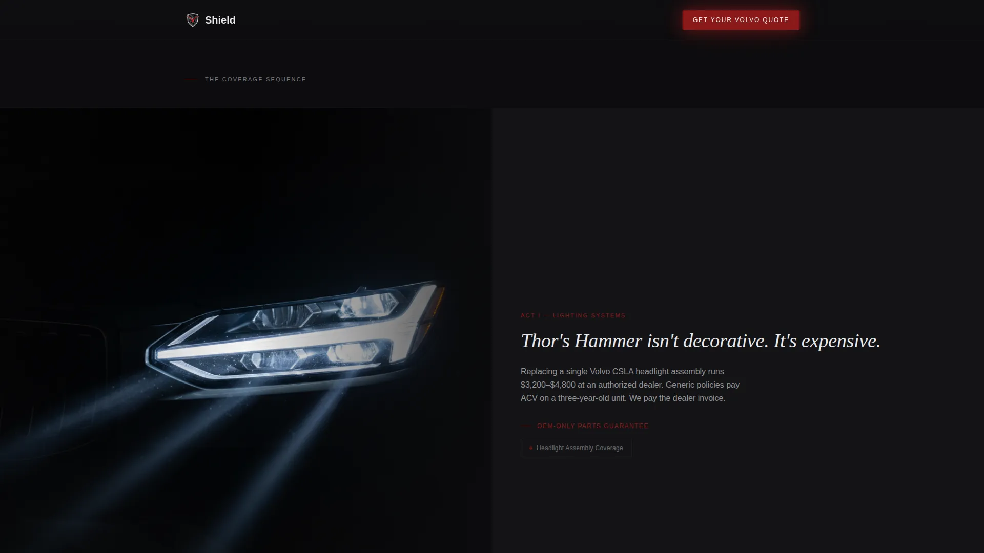 Volvo Insurance Specialist Landing Page Template