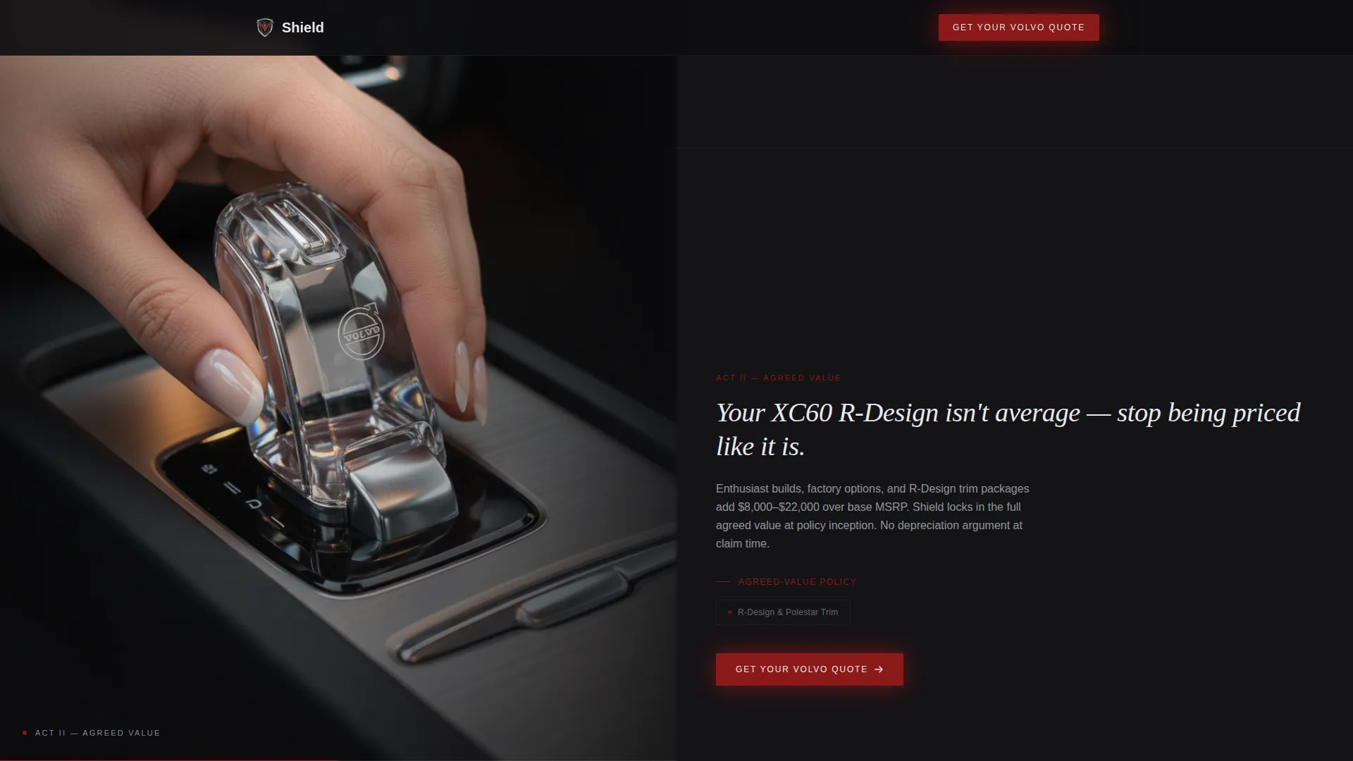 Volvo Insurance Specialist Landing Page Template
