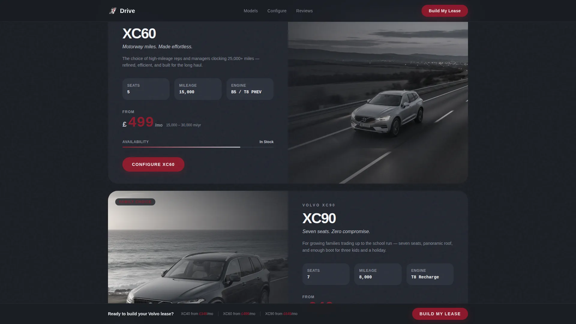 Volvo Leasing Specialist Landing Page Template