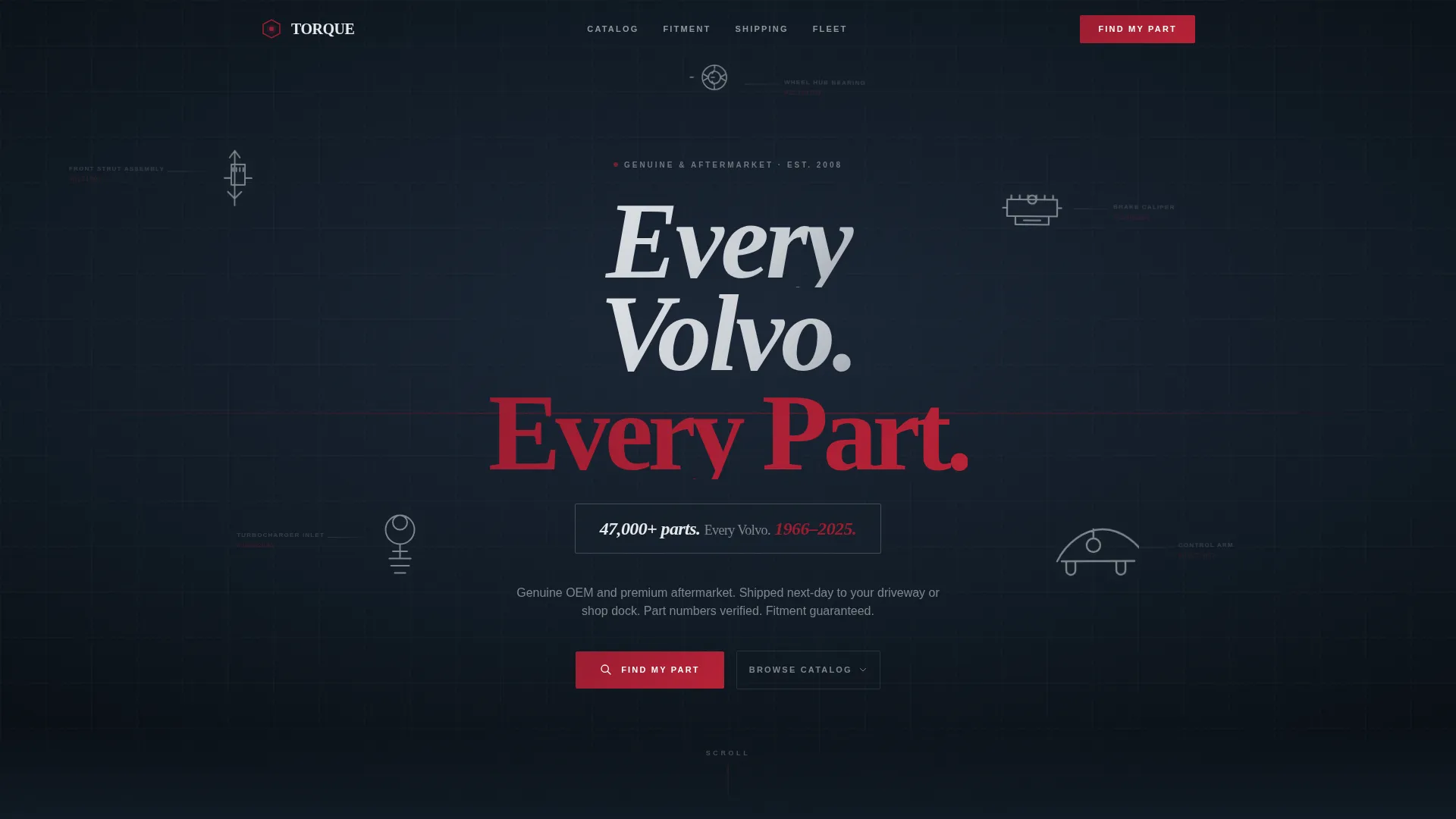 Volvo Parts Gallery & Lead Gen Landing Page Template