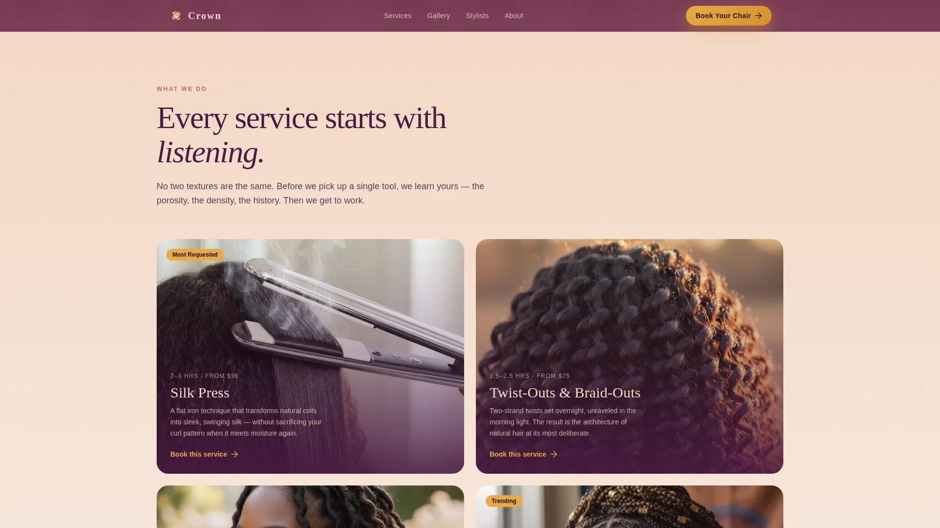 Luxurious Hairsalon | Free Website Template | Rocket