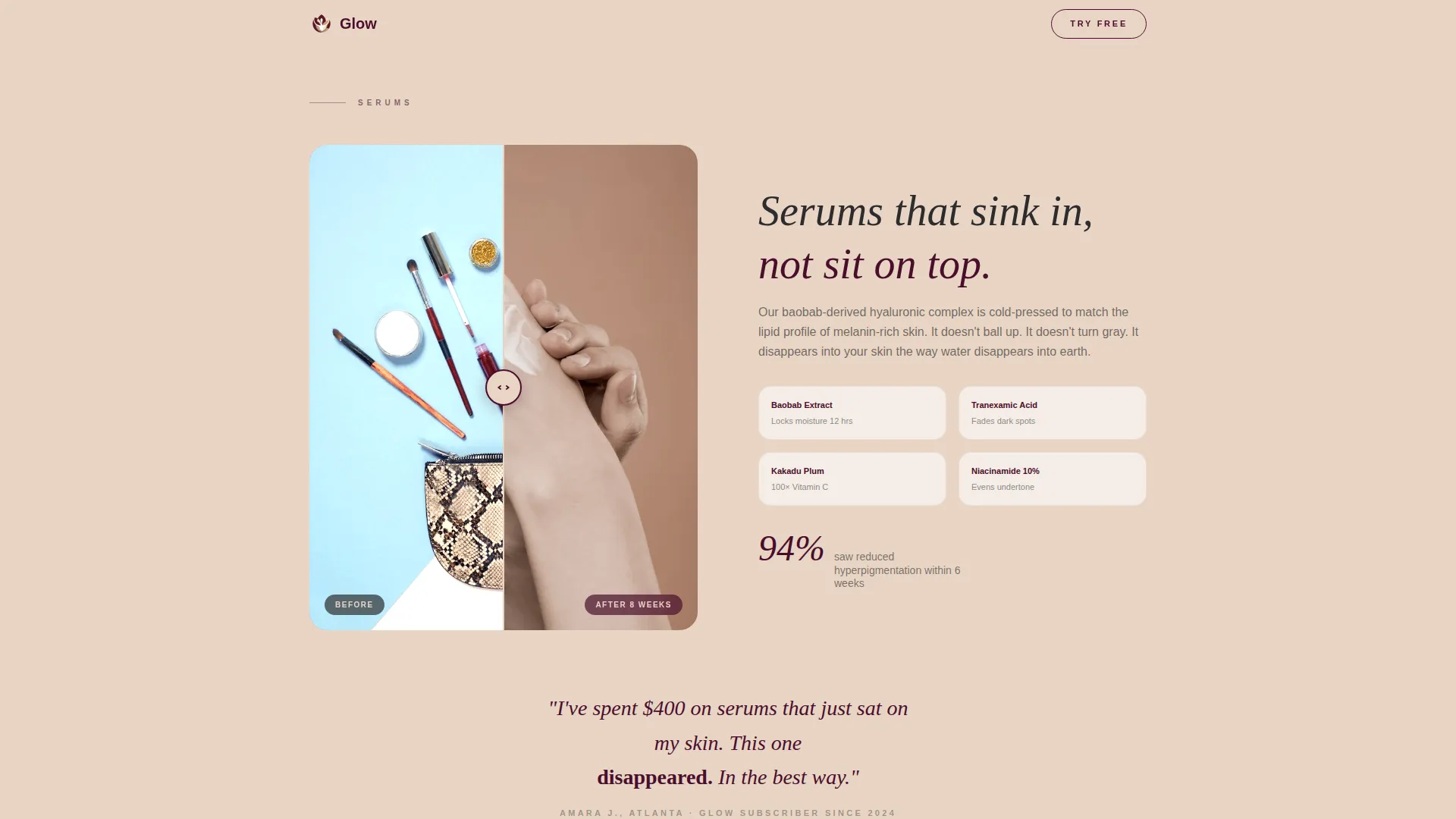 Luxe Skincare | Free Website Template | Rocket