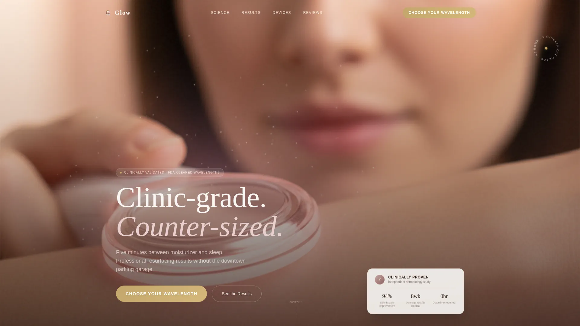 Radiant Skincare At-Home Laser Device Landing Page