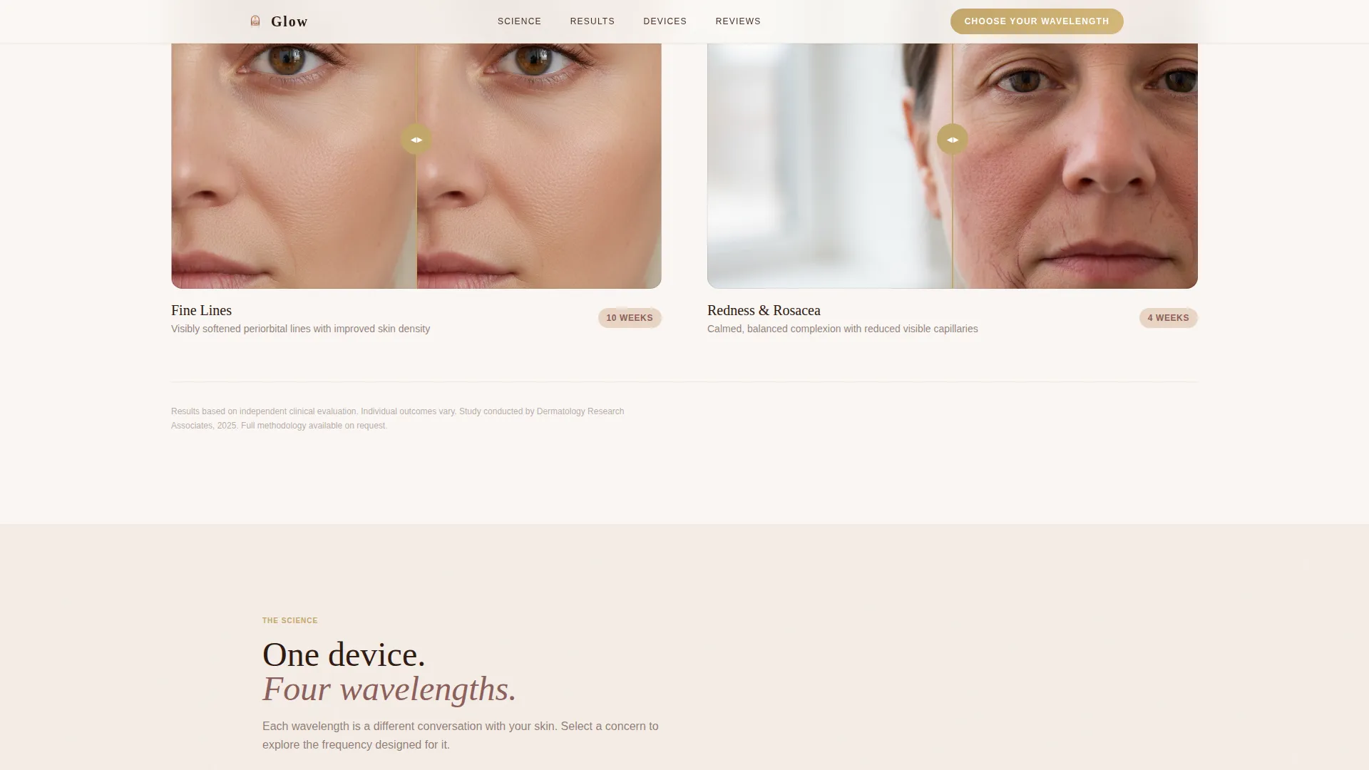 Radiant Skincare At-Home Laser Device Landing Page