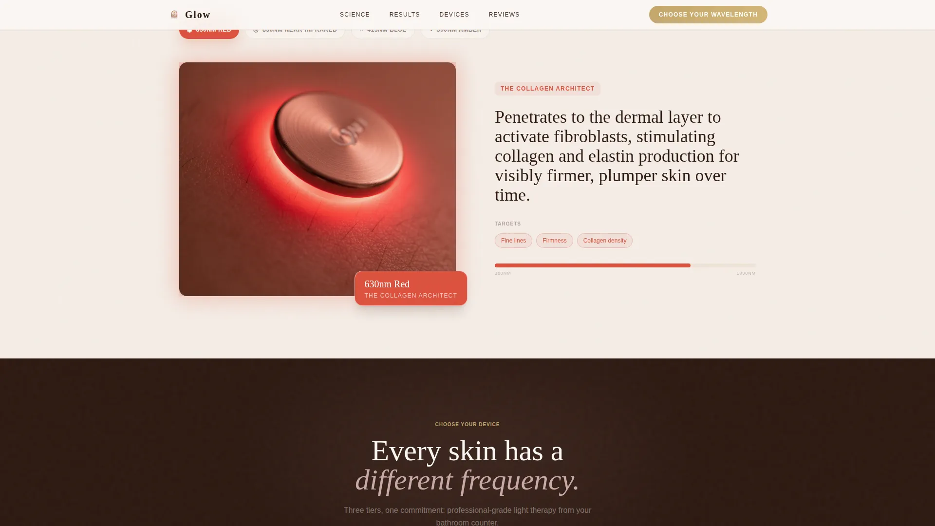 Radiant Skincare At-Home Laser Device Landing Page