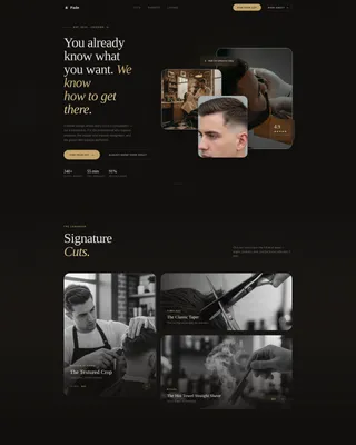 Premium Barber Lounge Experience Website Template