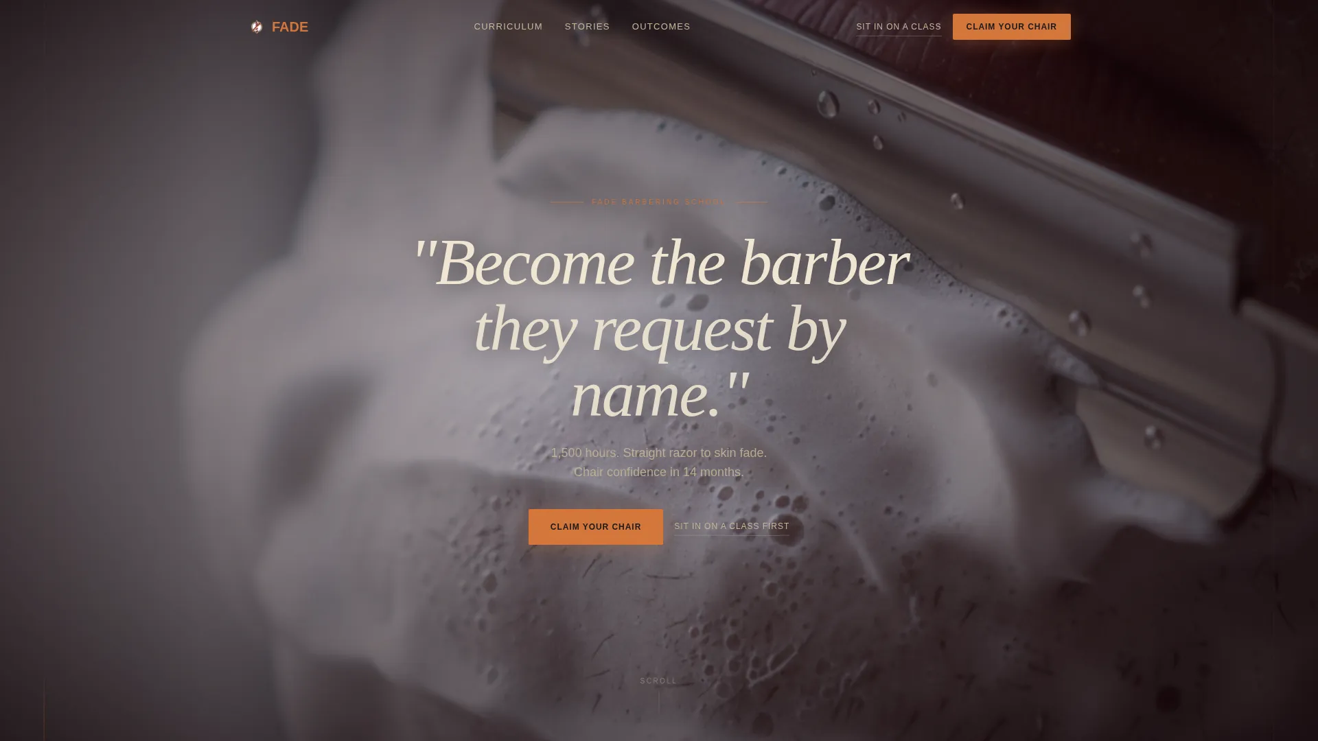 Barbering School Landing Page Template
