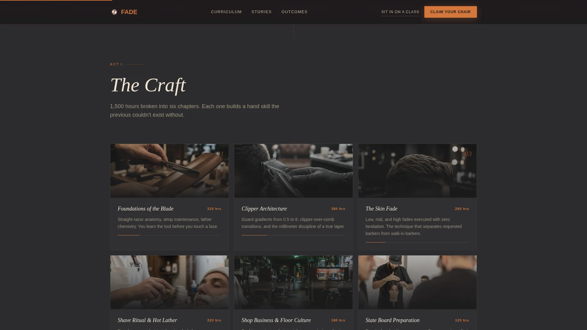 Barbering School Landing Page Template