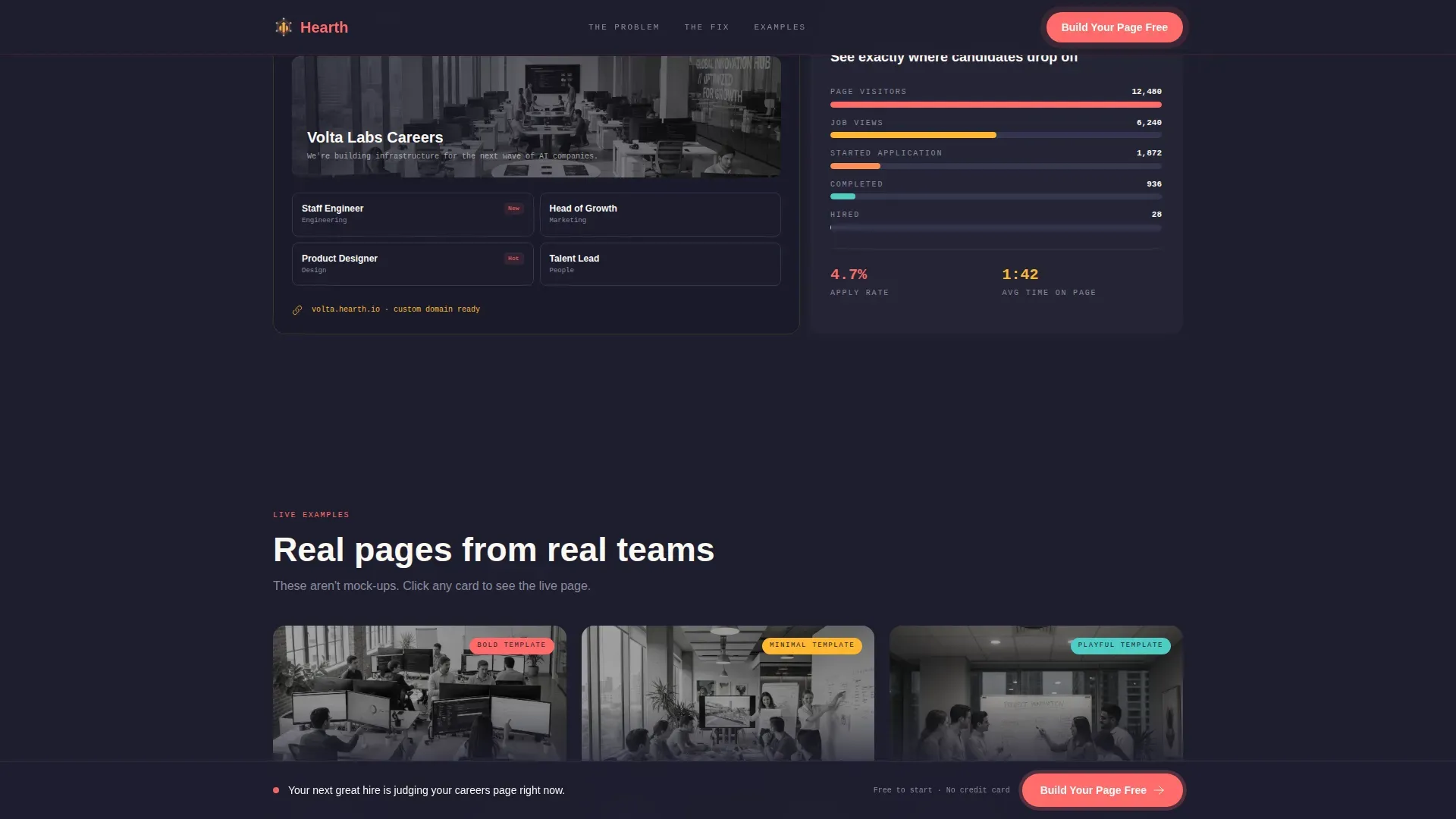 Startup Career Page Builder Landing Page Template