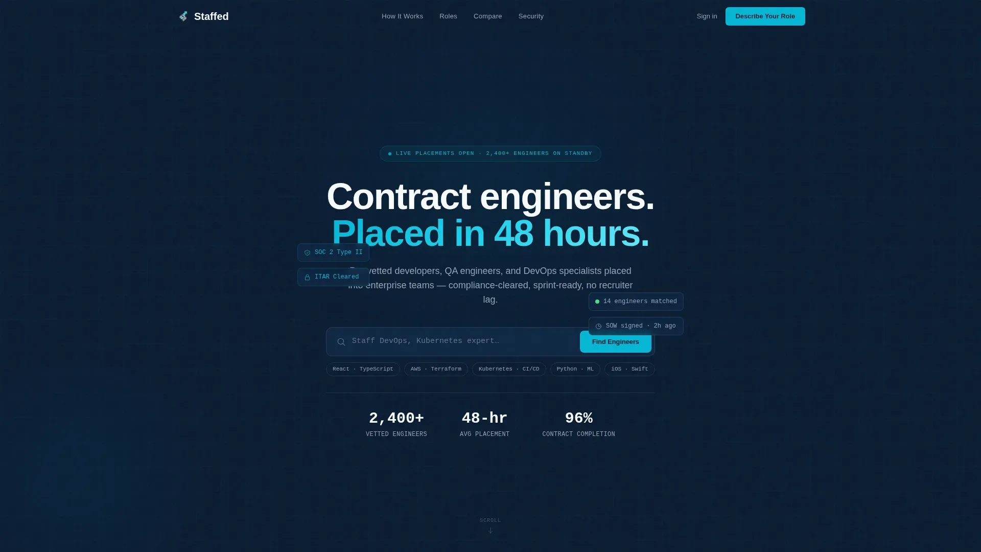 Tech Staffing | Free Website Template | Rocket