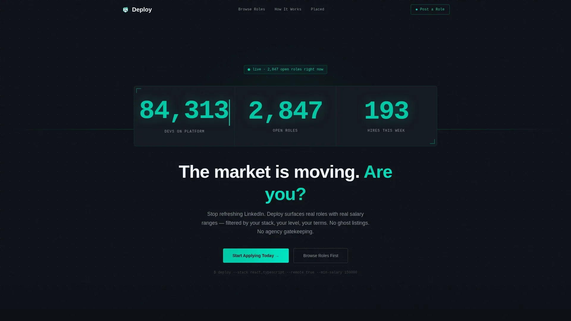 Tech Job Board Landing Page Template