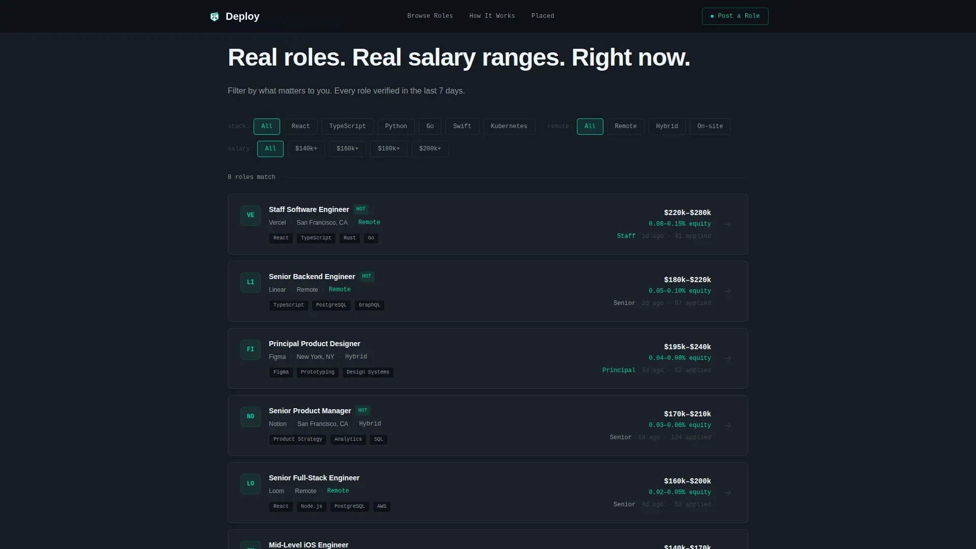 Tech Job Board Landing Page Template
