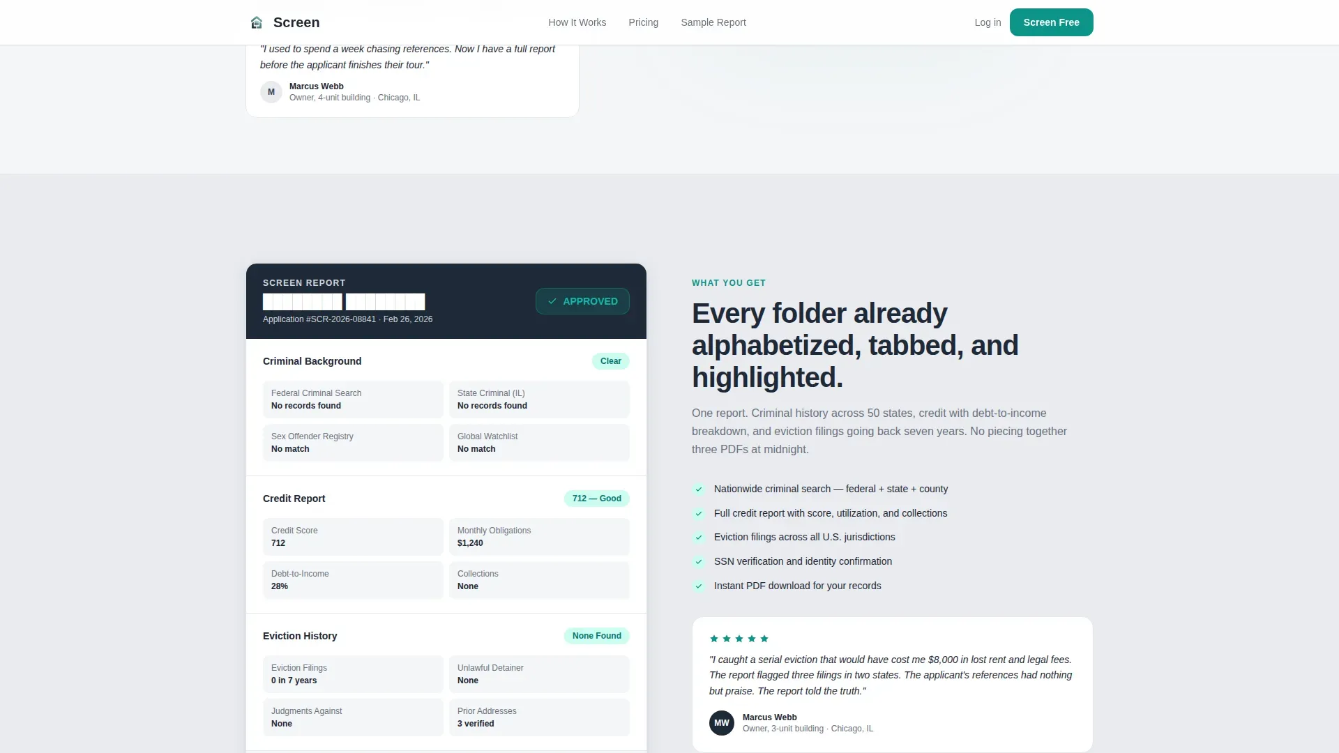 Tenant Screening Landing page Template