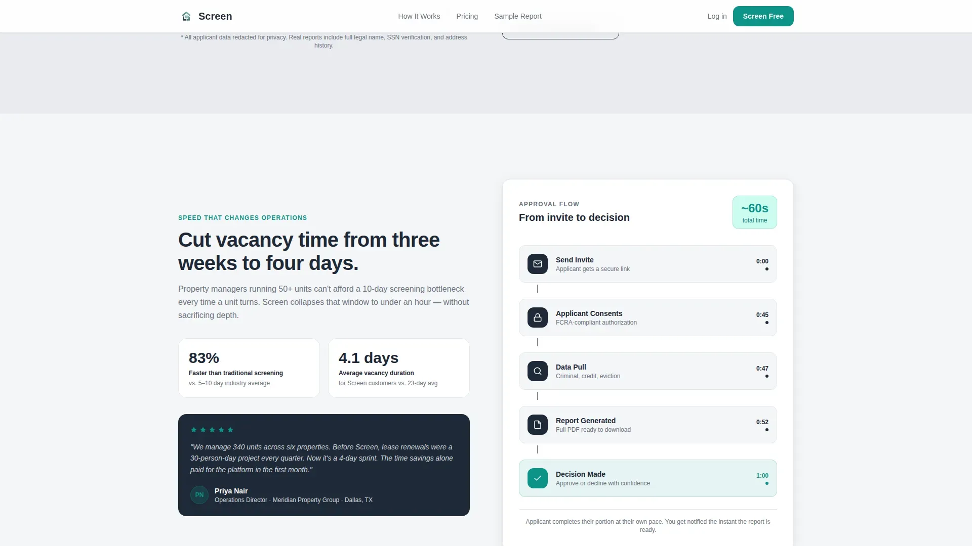 Tenant Screening Landing page Template