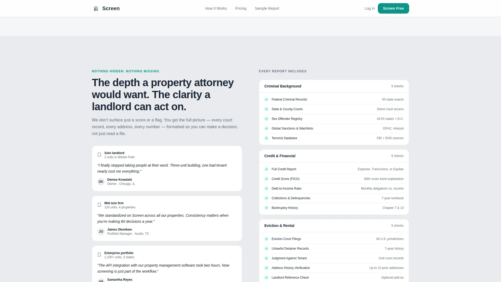 Tenant Screening Landing page Template
