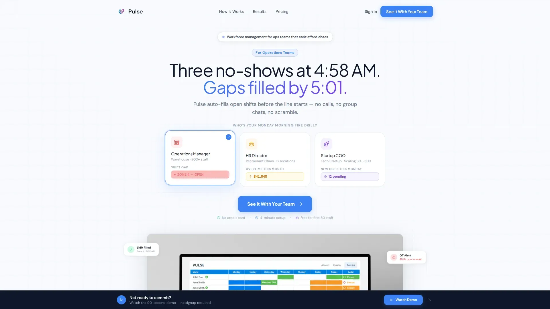 Workforce Management SaaS Landing Page Template